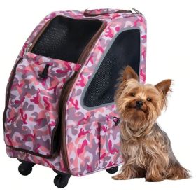 Petique 5 in 1 Pet Carrier for Dogs Cats and Small Animals Pink Camo