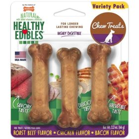 Nylabone Healthy Edibles Wholesome Dog Chews  Variety Pack  Petite (3 Pack)