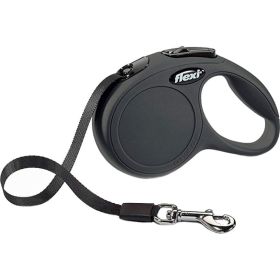 Flexi New Classic Retractable Tape Leash  Black  X