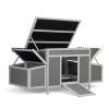 Weatherproof Wood Chicken Coop with Nesting Boxes, Indoor Outdoor, Gray