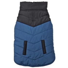 Fashion Pet Reversible Color Block Puffer Dog Jacket Blue (Option: XX Large)