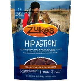 Zukes Hip Action Dog Treats  Peanut Butter & Oats Recipe (Option: 1 lb)