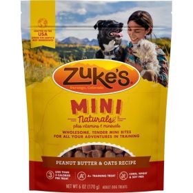 Zukes Mini Naturals Dog Treats  Peanut Butter & Oats Recipe (Option: 6 oz)