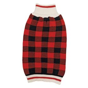 Fashion Pet Plaid Dog Sweater (Option: Red  Medium (14" to 19" Neck to Tail))