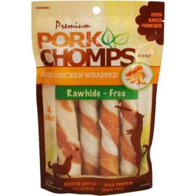 Pork Chomps Premium Real Chicken Wrapped Twists (Option: Large  4 Count)