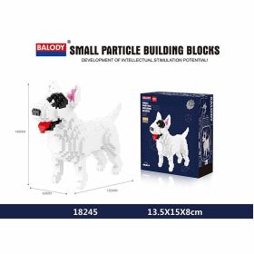 Cartoon Simulation Pet Dog Building Blocks Mini Dachshund Poodle Doberman Model Children's Toy Gift Dog Pet Building Blocks (Color: 18245, size: With box)