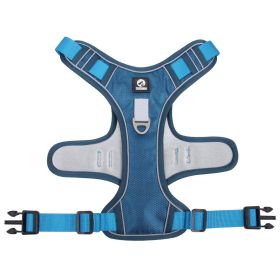 Dog Harnesses; Cross border New Pet Towing Rope Vest Large Dog Chest Strap Reflective Explosion proof Flushing Dog Towing Rope (Specification (L * W): XL, colour: Lake blue)