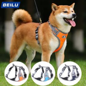 Dog Harnesses; Pet Traction Rope Mesh Breathable Big Dog Chest Strap Vest Reflective Dog Rope Spot (Specification (L * W): S (6-12 kg), colour: orange)