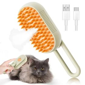 Steam Pet Brush 3-in-1 Massage Dog Steamy Brush Spray Beauty Tangled And Loose Hair Removal Cats Grooming Comb Dogs (Color: Brown)