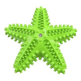 Dog Toys For Large Dogs Tooth Cleaning Chew Funny Interactive Training Starfish Toy Accessories Squeaky Toys TPR Toys (Color: Green)