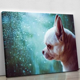 Sad Chihuahua dog Canvas Print or Poster (Type: Standard Framed Canvas Print, size: 48" x 36" / 120cm x 90cm (approx))