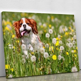 Running dog Canvas Print or Poster (Type: Standard Framed Canvas Print, size: 12" x 8" / 30cm x 20cm (approx))