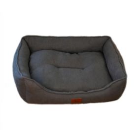 Dog Bed Washable Medium Dog Cat Sofa Bed Super Soft Rectangular Cuddle Pet Bed with Non-Slip Fluffy Bottom, Gift (Color: Light Gray)