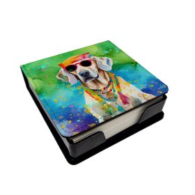 Weimaraner Hippie Dawg PU Leather Note Paper Holder with Artist-Designed Cover, Desk Accessory, Office Gift (Default: Default)