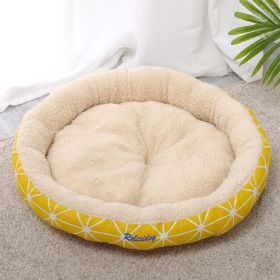 Ralexidog Dog Beds for Small Dogs - Round Cat Beds for Indoor Cats, Washable Pet Bed for Puppy and Kitten with Slip-Resistant Bottom yellow (Color: Yellow)