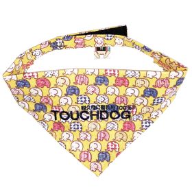 Touchdog 'Bad-to-the-Bone' Elephant Patterned Fashionable Velcro Bandana (Color: Yellow, size: medium)