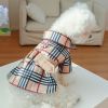 Pet Dress; Plaid Dog Dress With Belt; Winter Cat Dress Pet Clothes For Small Medium Dogs & Cats