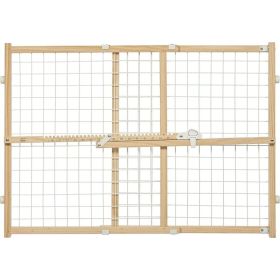 MidWest Wire Mesh Wood Presuure Mount Pet Safety Gate (Option: 24" tall  1 count)